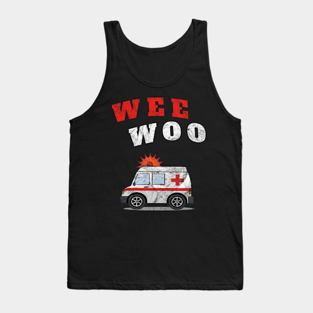 WEE WOO Ambulance! Fabric Edition Tank Top by Duds4Fun